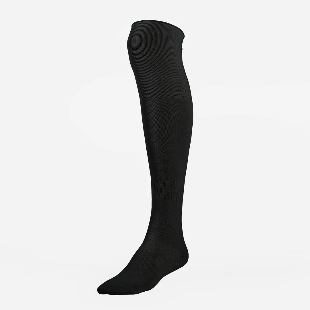 Basic Black Football Knee-High Socks