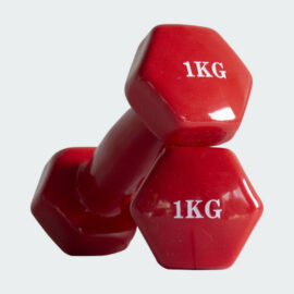 A Pair Of 1kg Vinyl Dumbbells - Red