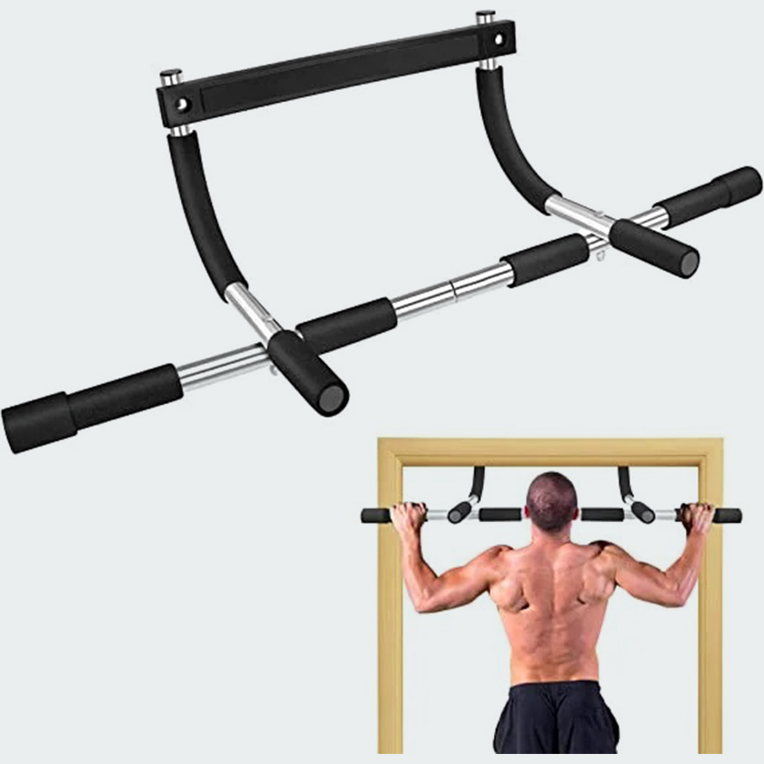 Doorway Pull Up Bar, Strength Training Pull-up Door Frame Bars, Total Upper Body Workout Bar for Doorway with Foam Grips, Chin Up Bar without Screws, Fitness Exercise for Home