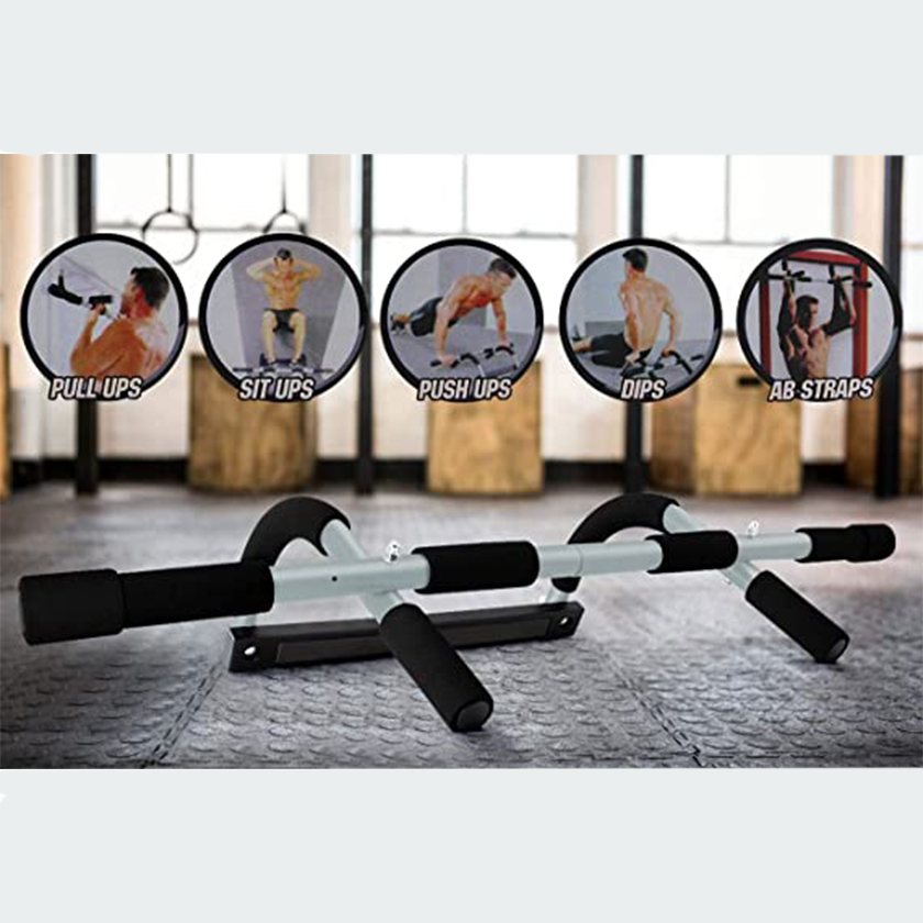 Doorway Pull Up Bar, Strength Training Pull-up Door Frame Bars, Total Upper Body Workout Bar for Doorway with Foam Grips, Chin Up Bar without Screws, Fitness Exercise for Home - Image 6