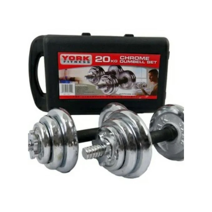 20KG Plated - Adjustable Dumbbell Set-Silver - Image 2