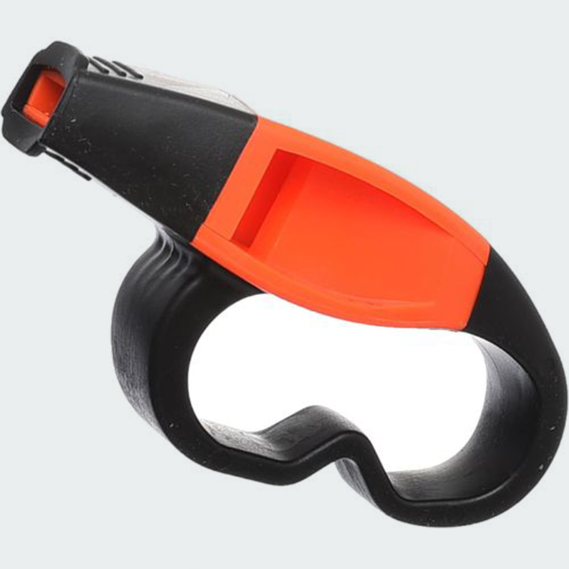 Professional Sports Referee Whistle with Grip Handle - Orange and Black