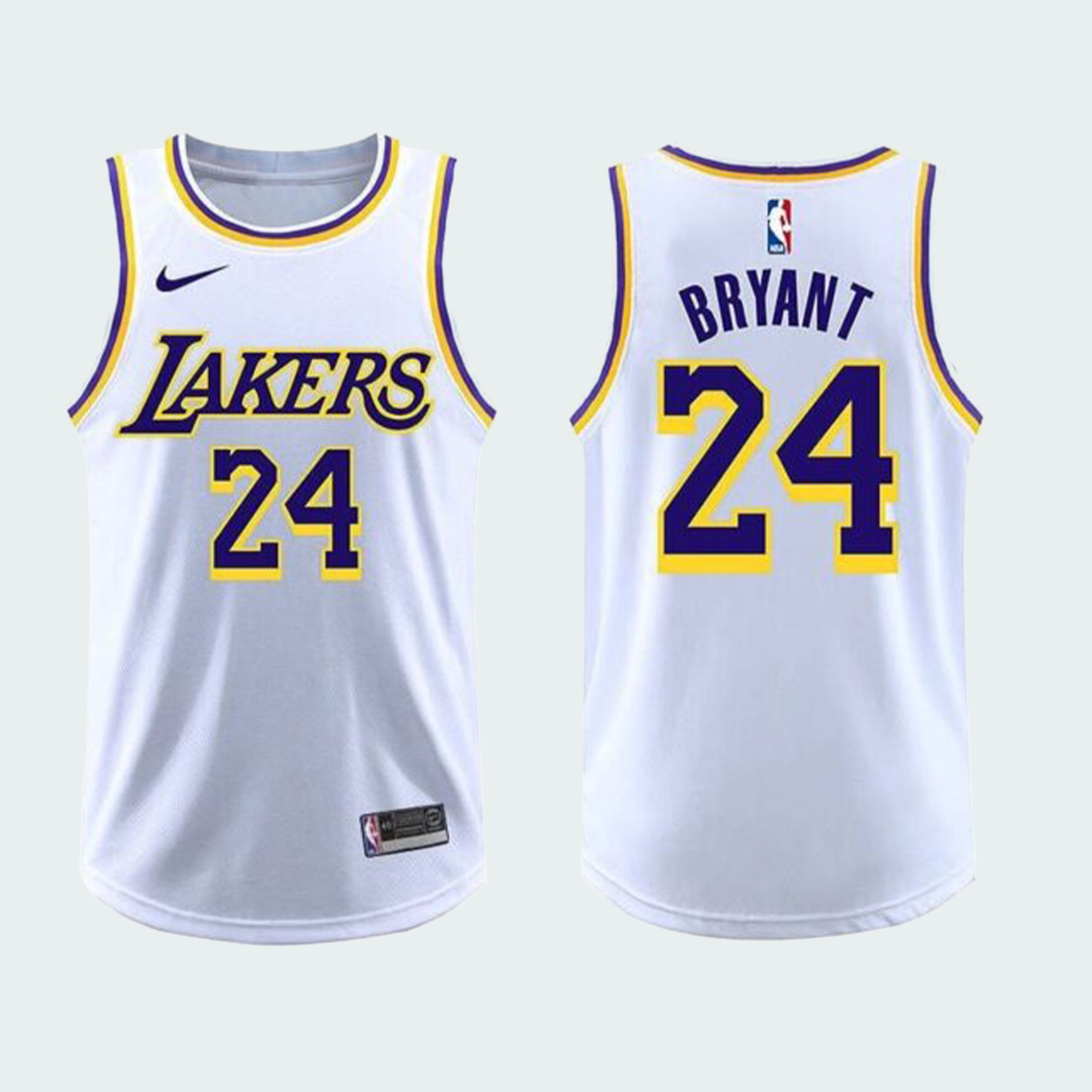 Kobe Bryant Los Angeles Lakers Association Edition Jersey - White/Purple (24)
