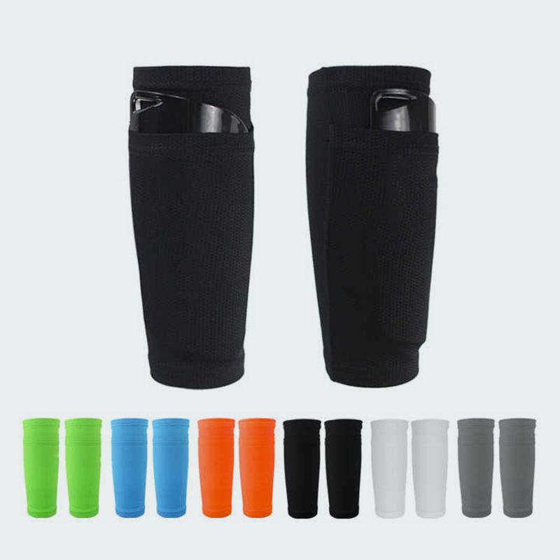 Multi-Color Compression Calf Sleeves with Pocket - Shin Guard Holders