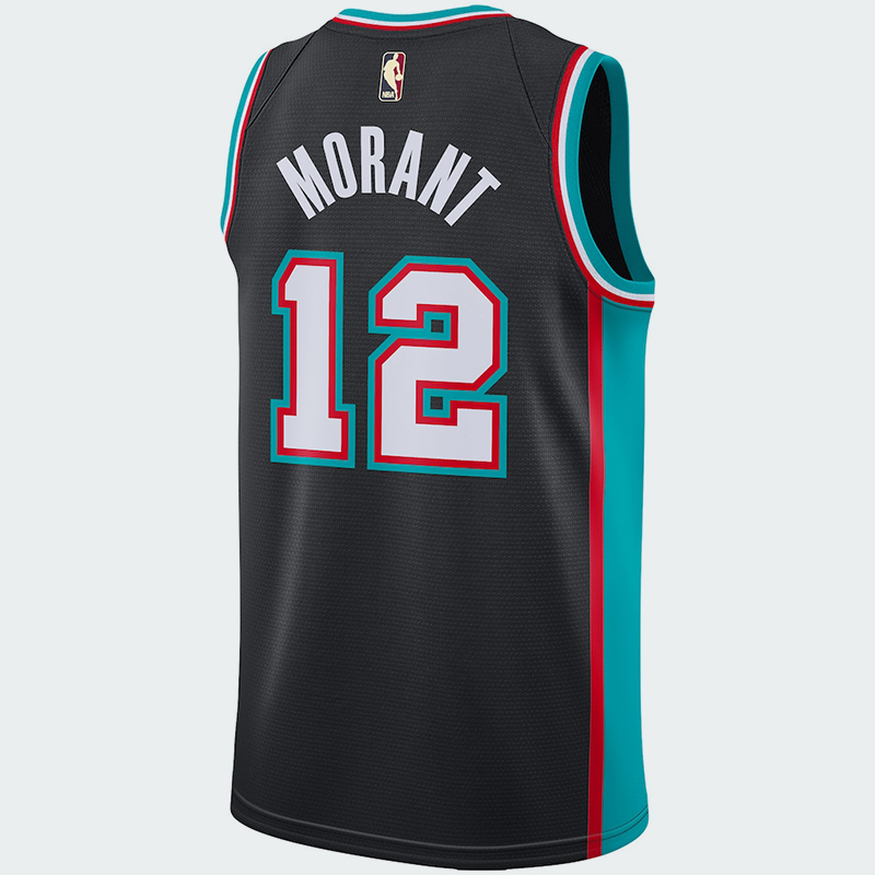 Ja Morant Memphis Grizzlies City Edition Jersey – Black/Blue/Red - Image 2