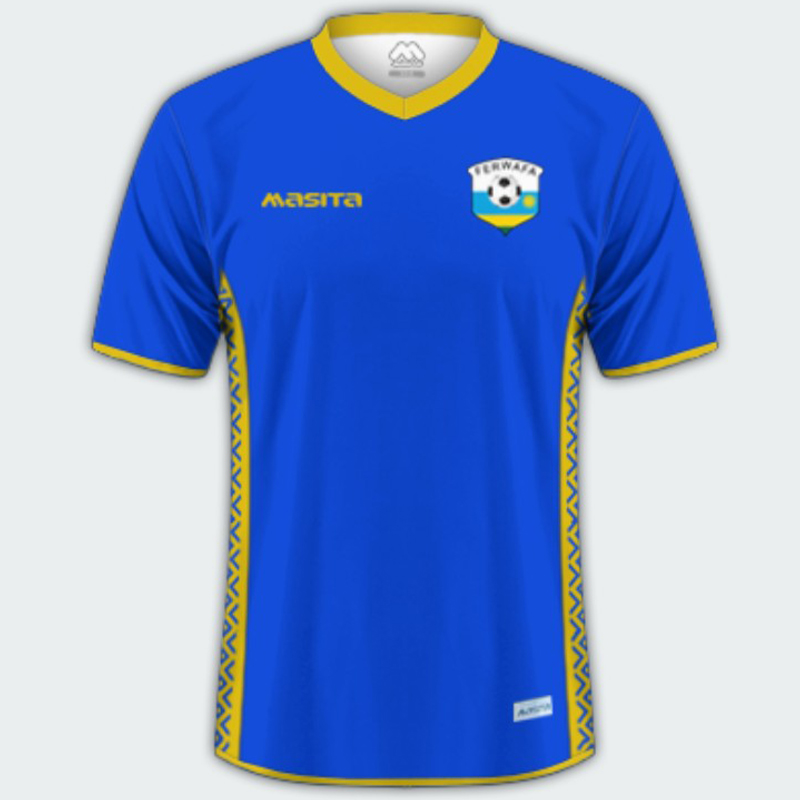 Rwanda National Football Team 2023/24 Away Jersey - Blue and Yellow