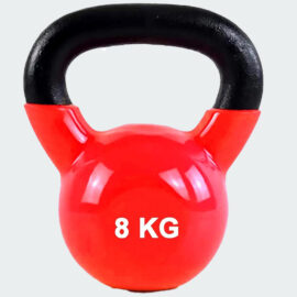 8KG Red Vinyl Coated Cast Iron Kettlebell – Strength & Functional Training