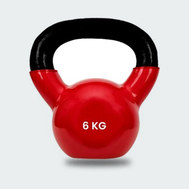 6KG Red Vinyl Coated Cast Iron Kettlebell – Strength & Functional Training